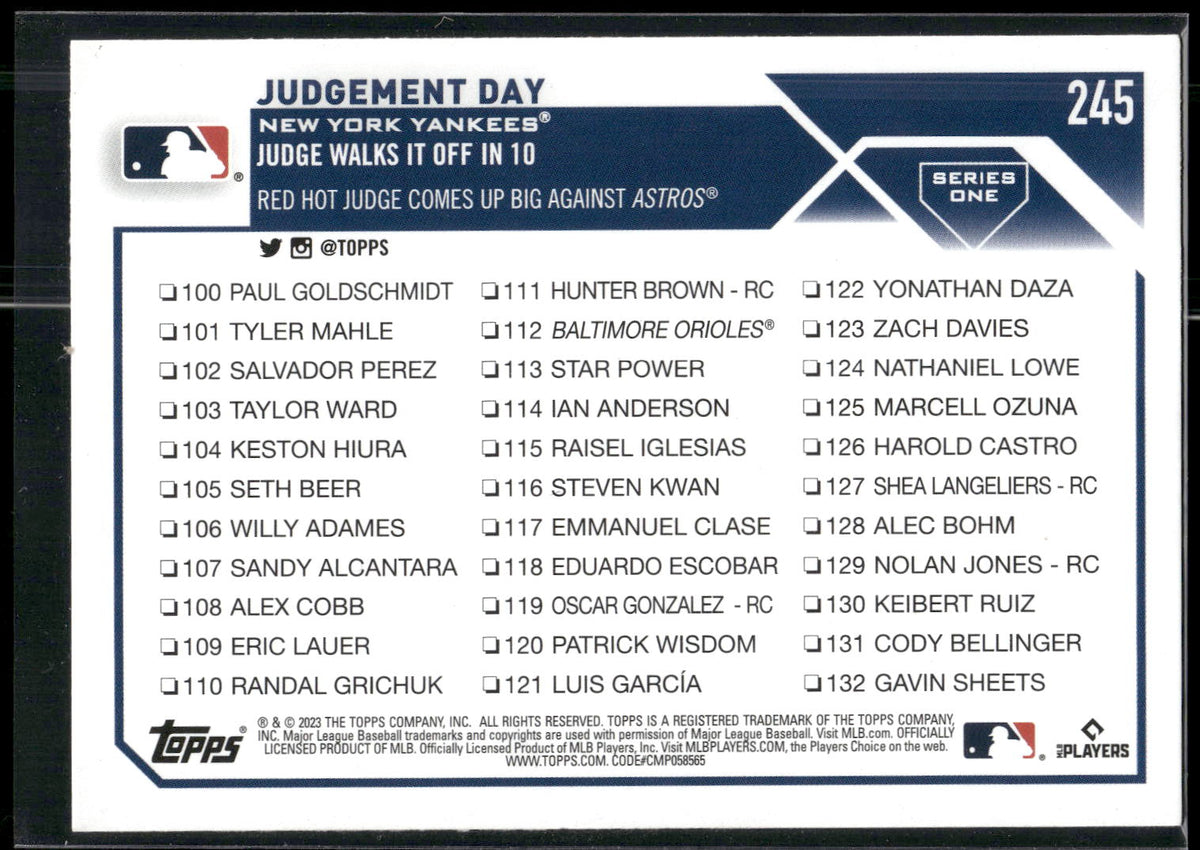 2023 Topps #245 Judgement Day