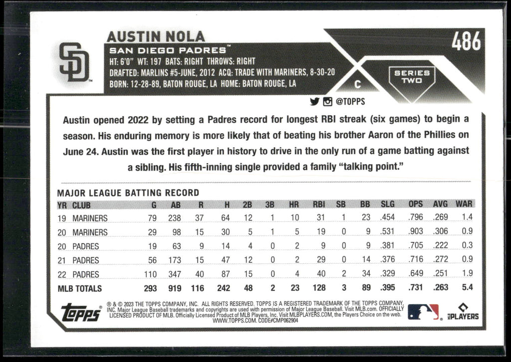 2023 Topps #486 Austin Nola