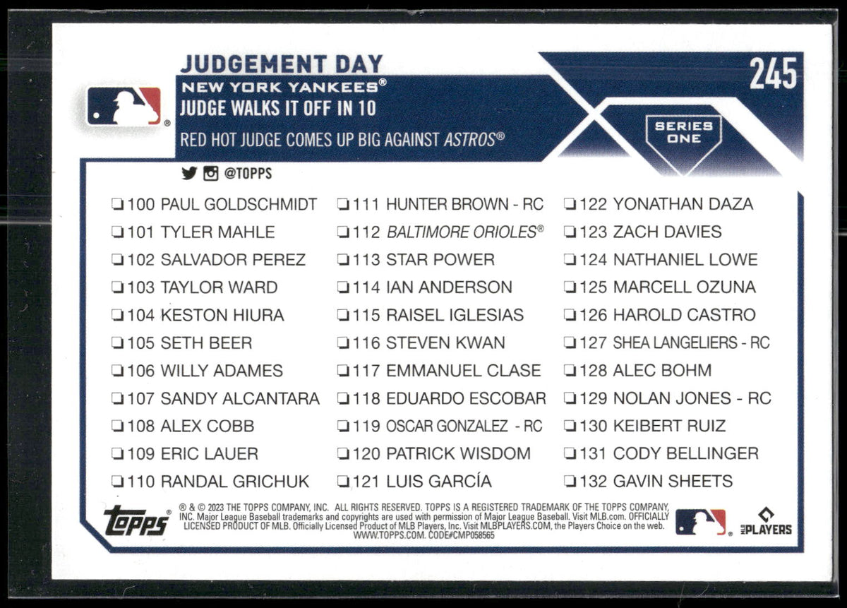 2023 Topps #245 Judgement Day