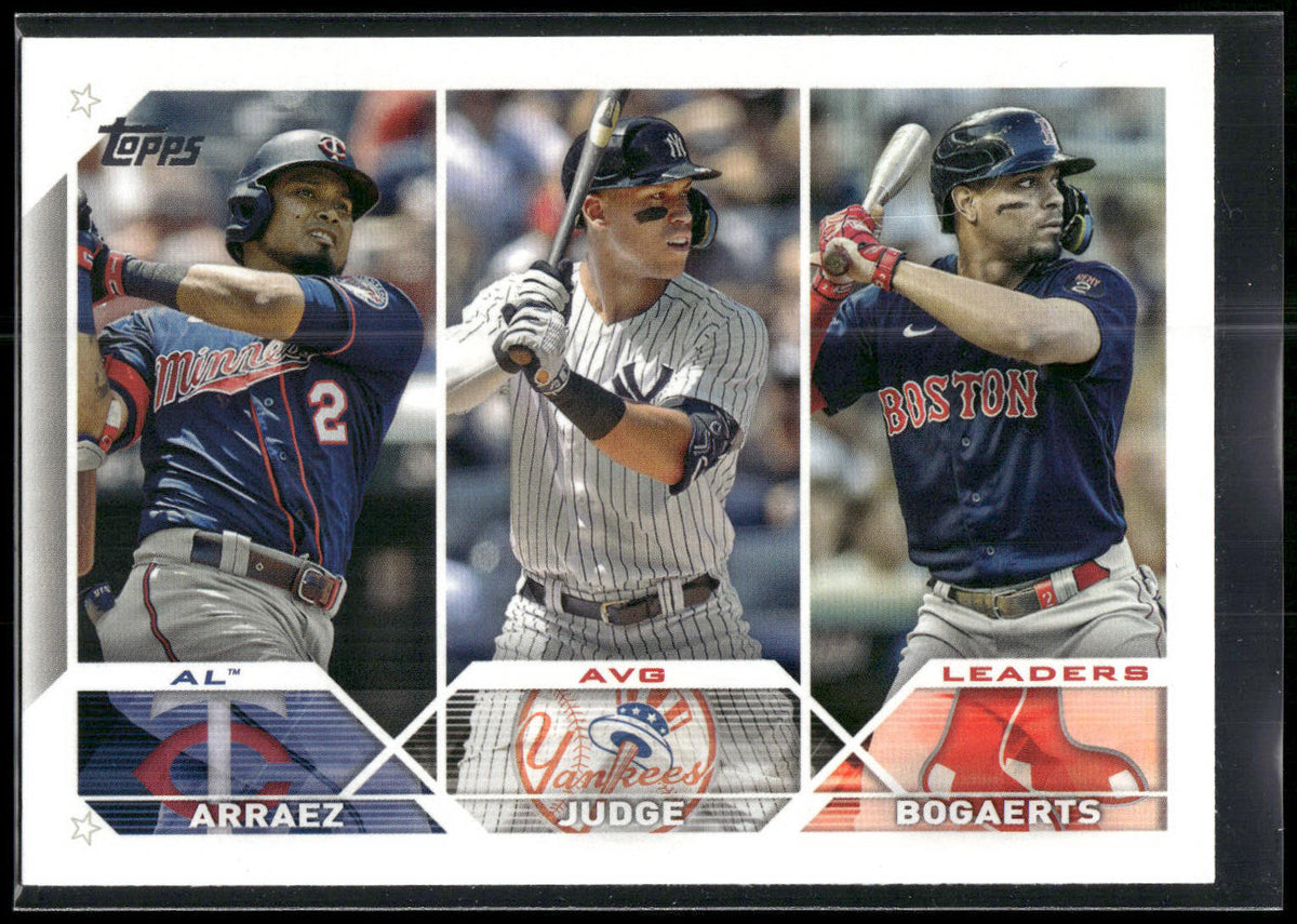2023 Topps #289 AL Avg Leaders (Luis Arraez / Aaron Judge / Xander Bogaerts)