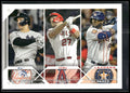 2023 Topps #246 AL HRs Leaders (Aaron Judge / Mike Trout / Yordan Alvarez)