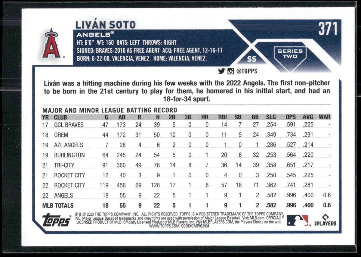 2023 Topps #371 Livan Soto