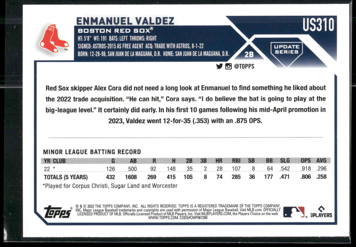 2023 Topps Update #US310 Enmanuel Valdez