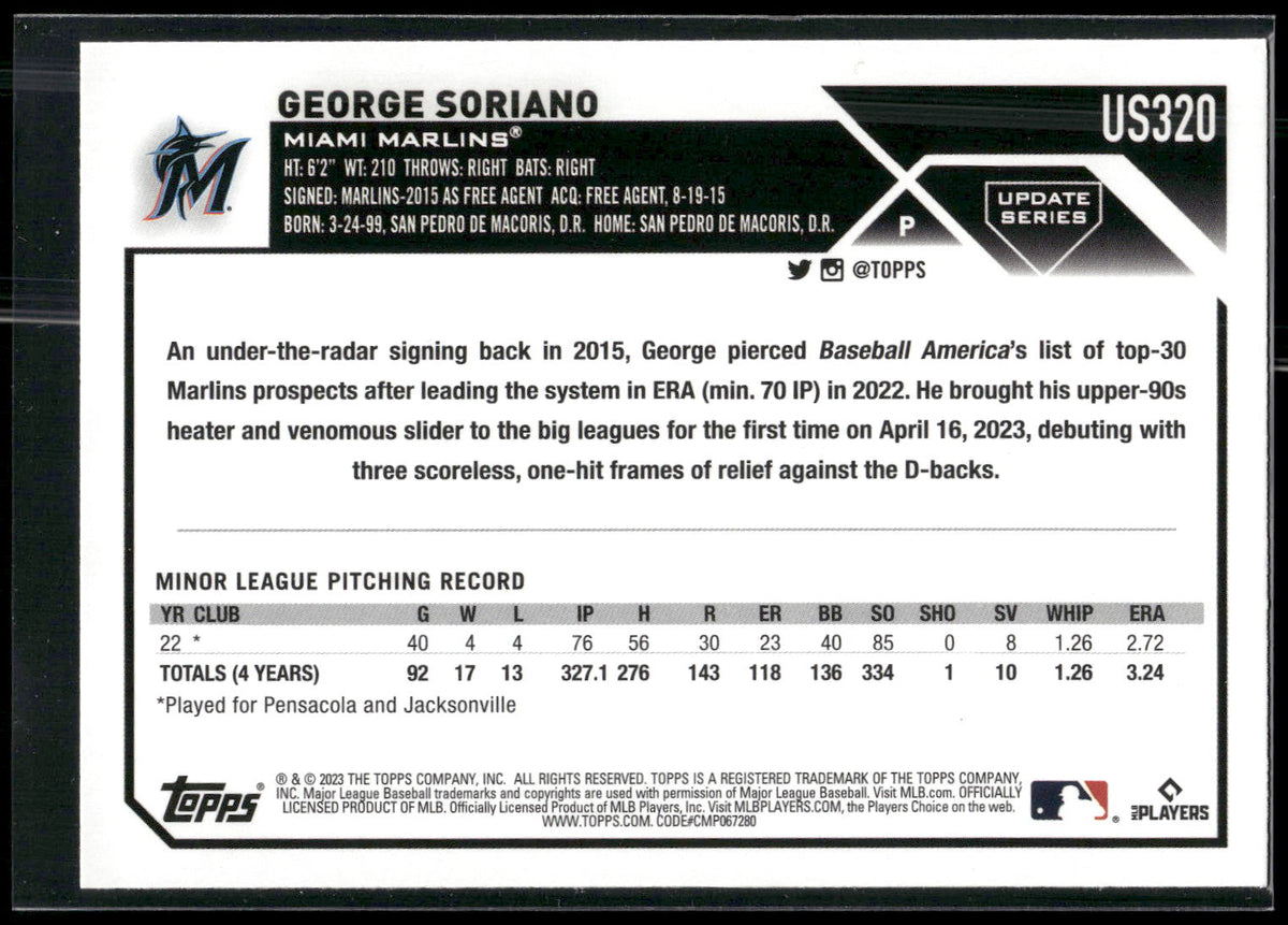 2023 Topps Update #US320 George Soriano