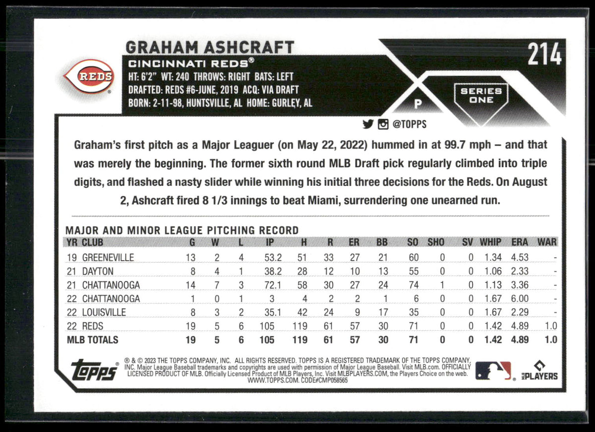 2023 Topps #214 Graham Ashcraft