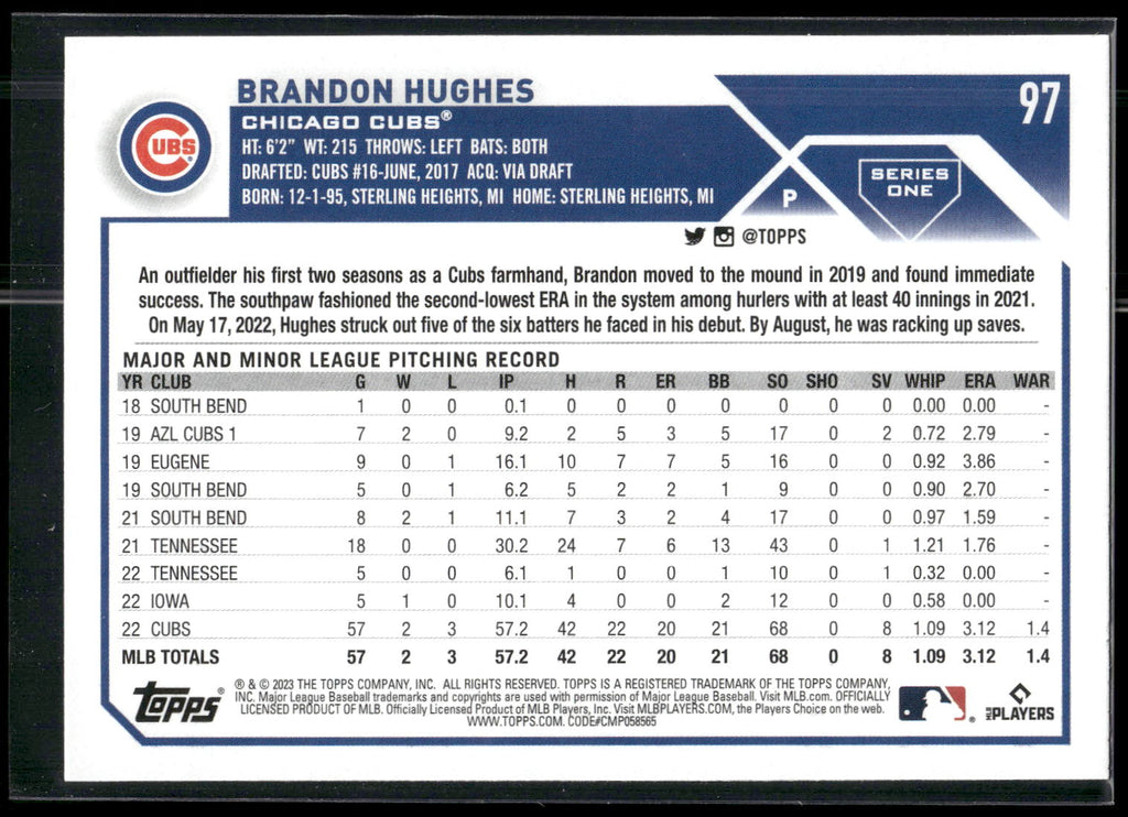 2023 Topps #97 Brandon Hughes