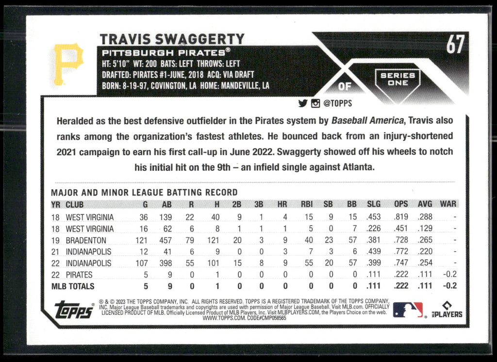 2023 Topps #67 Travis Swaggerty