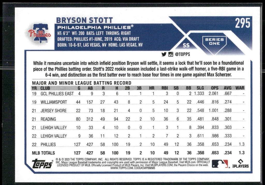 2023 Topps #295 Bryson Stott