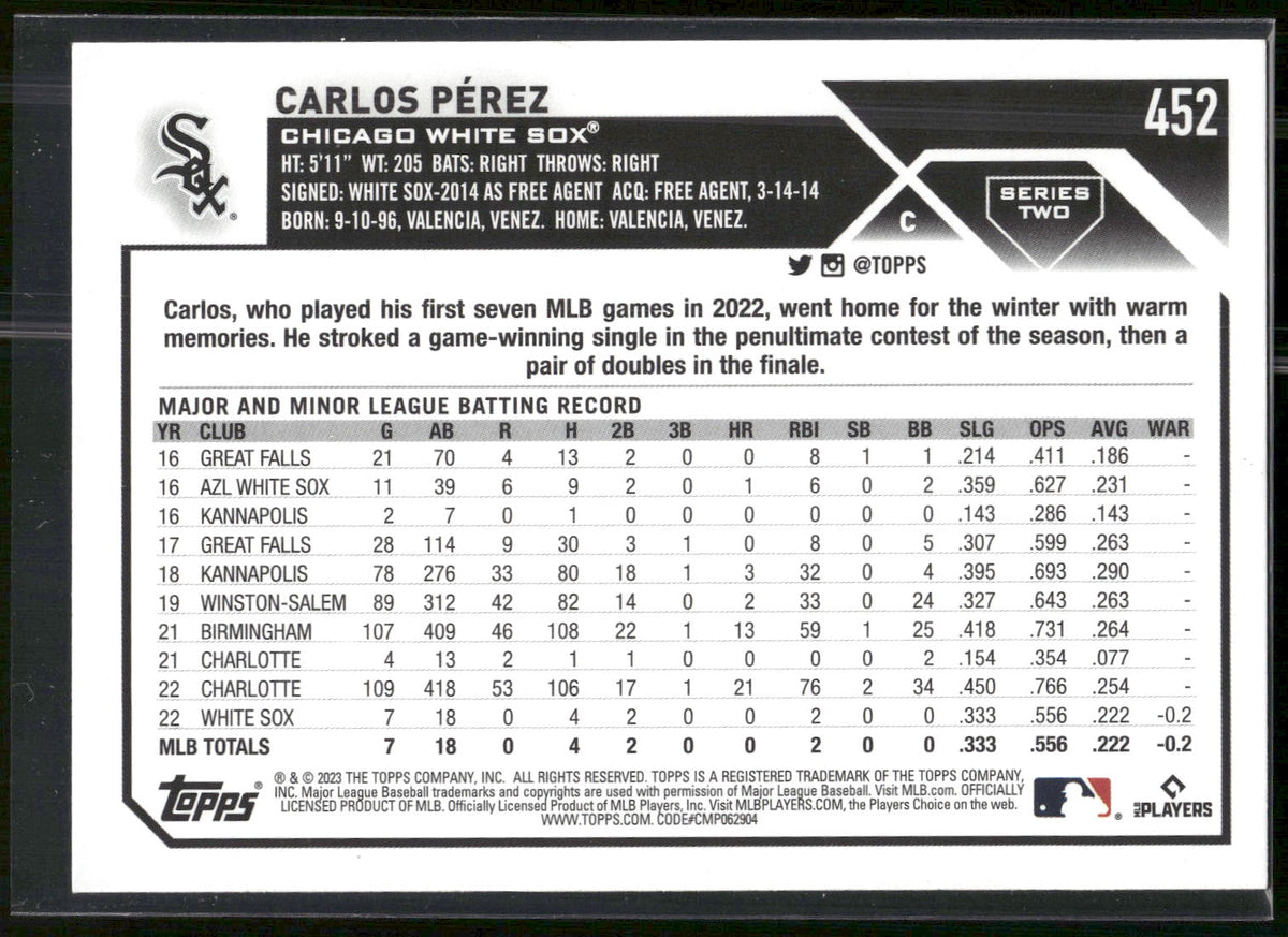 2023 Topps #452 Carlos Pérez