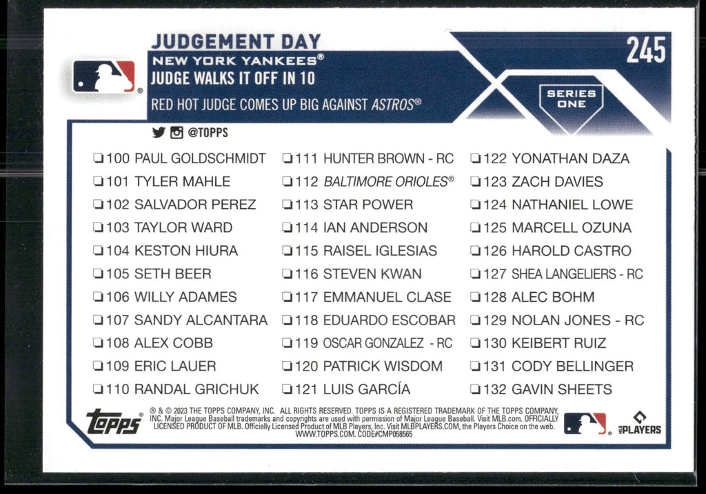 2023 Topps #245 Judgement Day