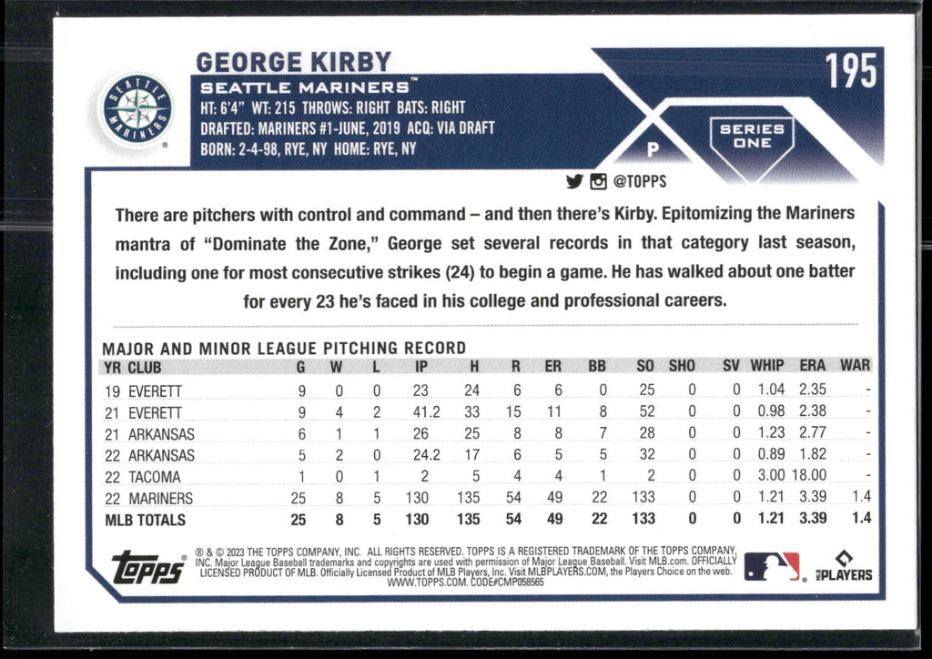 2023 Topps #195 George Kirby