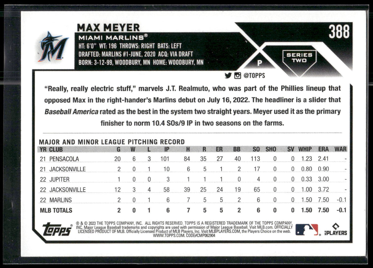 2023 Topps #388 Max Meyer