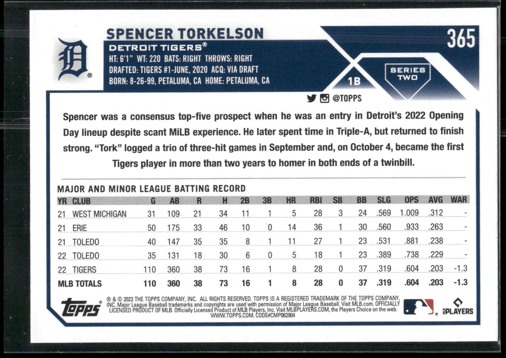 2023 Topps #365 Spencer Torkelson