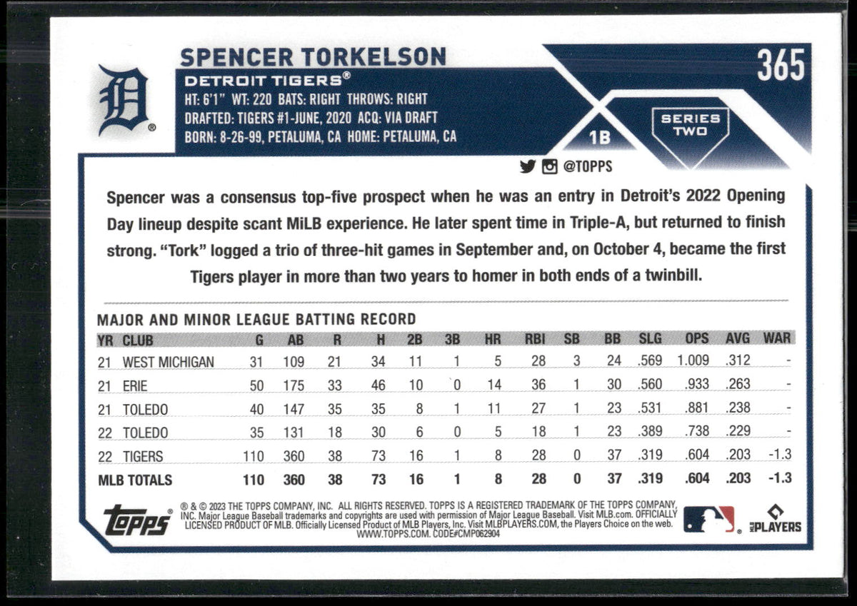 2023 Topps #365 Spencer Torkelson