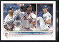 2022 Topps #105 NL Wins Leaders (Julio Urias / Adam Wainwright / Walker Buehler)