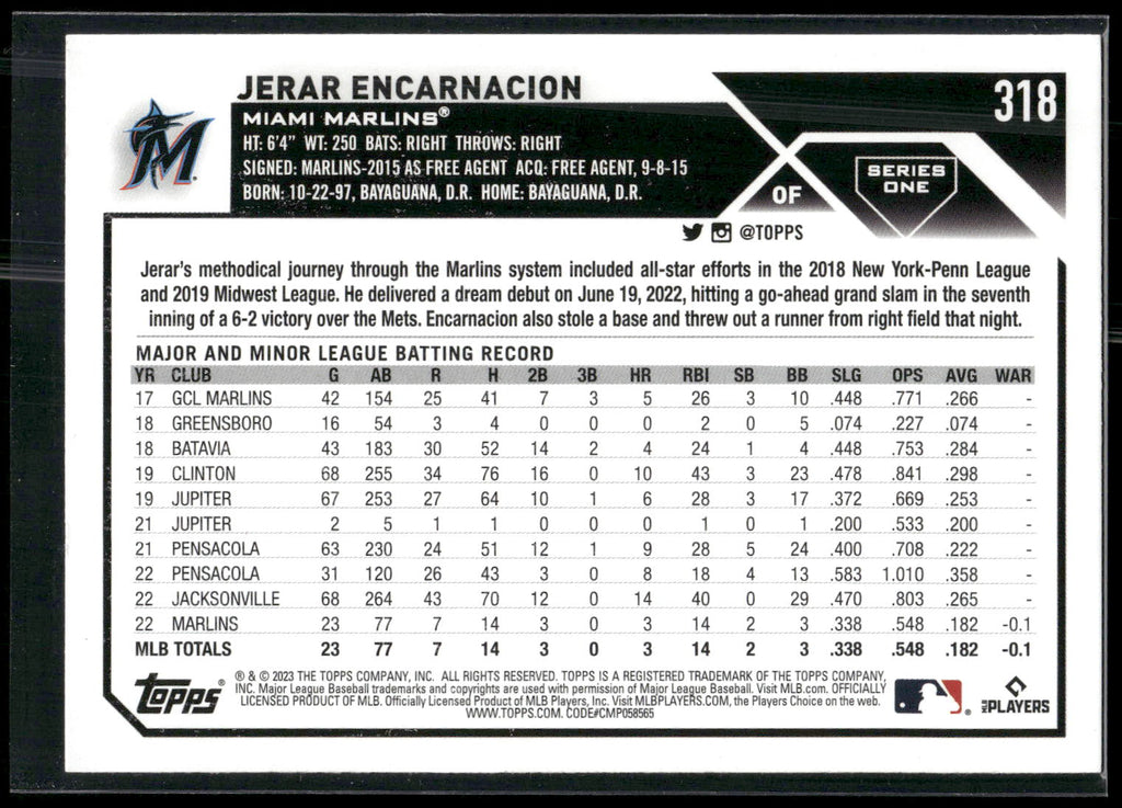2023 Topps #318 Jerar Encarnacion