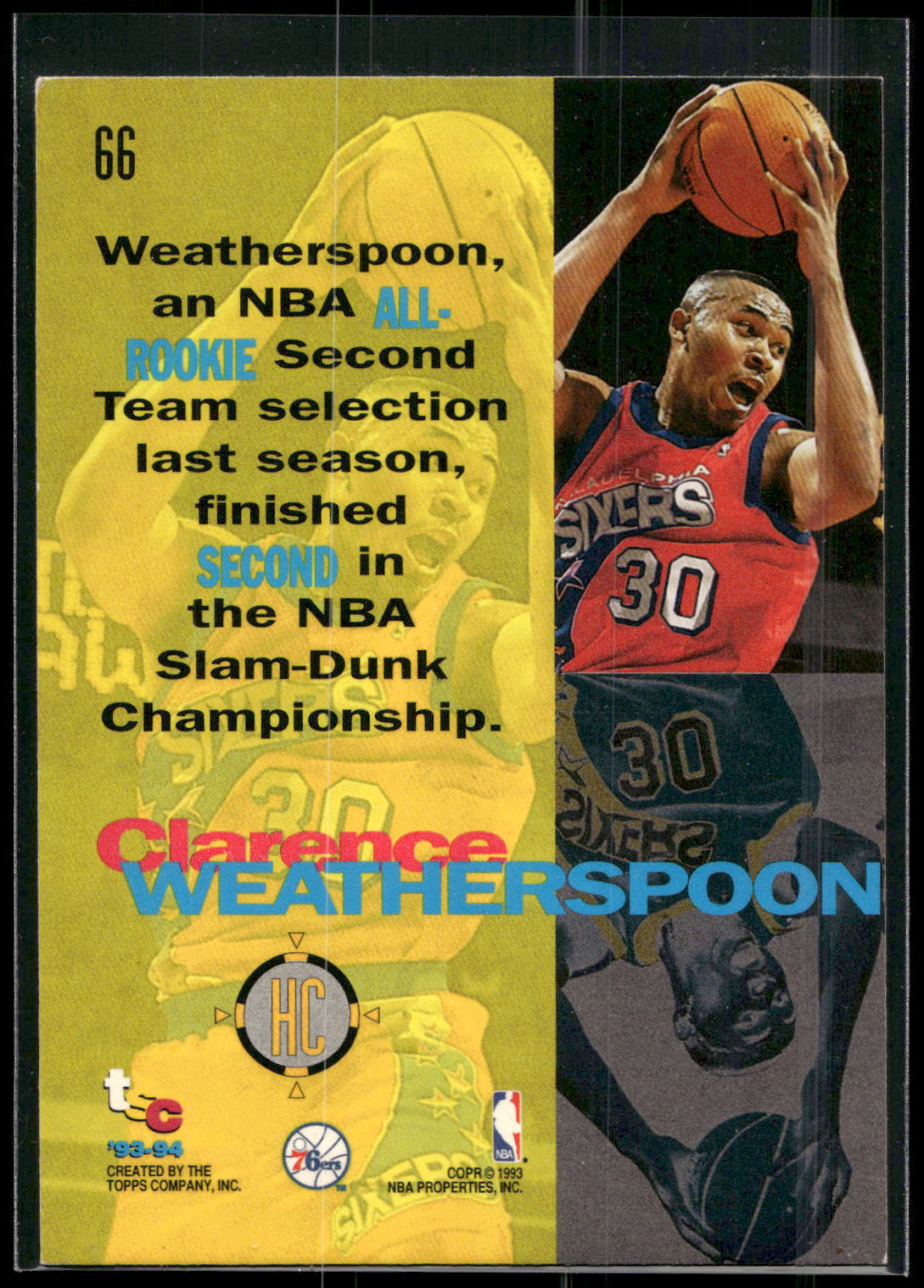 1993-94 Stadium Club #66 Clarence Weatherspoon