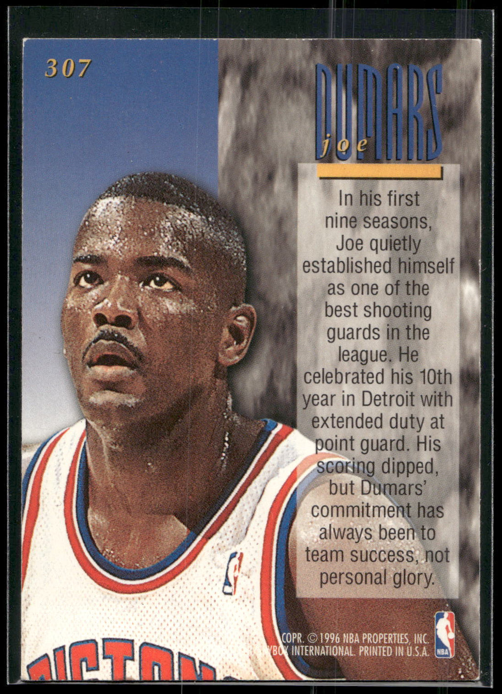 1995-96 Ultra #307 Joe Dumars