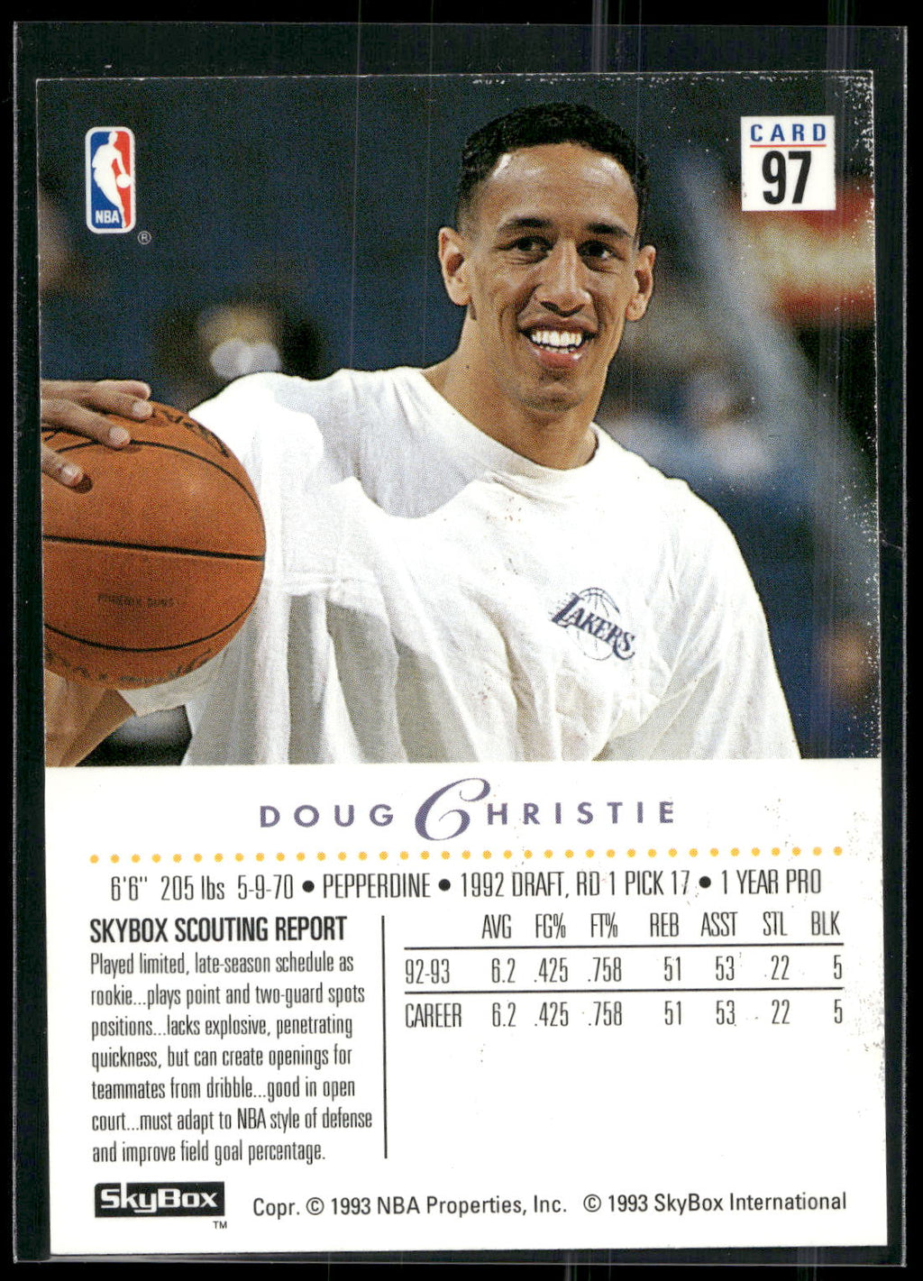 1993-94 SkyBox Premium #97 Doug Christie