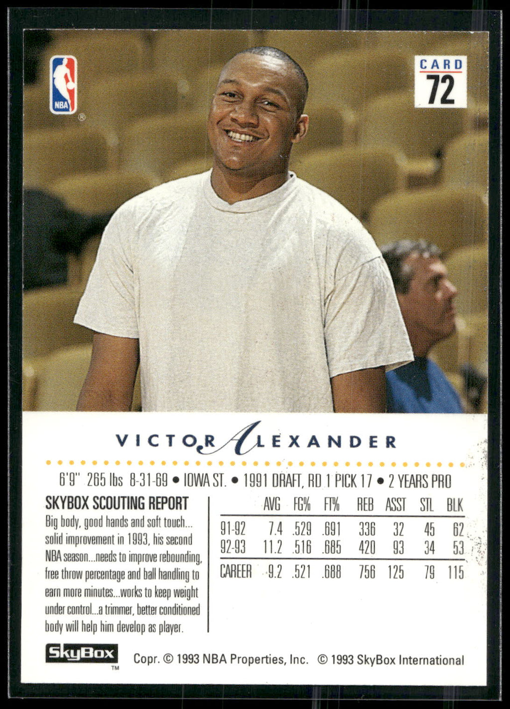 1993-94 SkyBox Premium #72 Victor Alexander