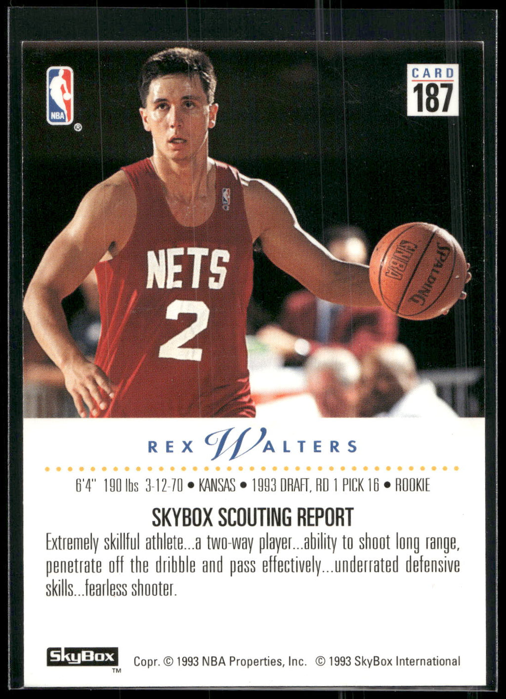 1993-94 SkyBox Premium #187 Rex Walters