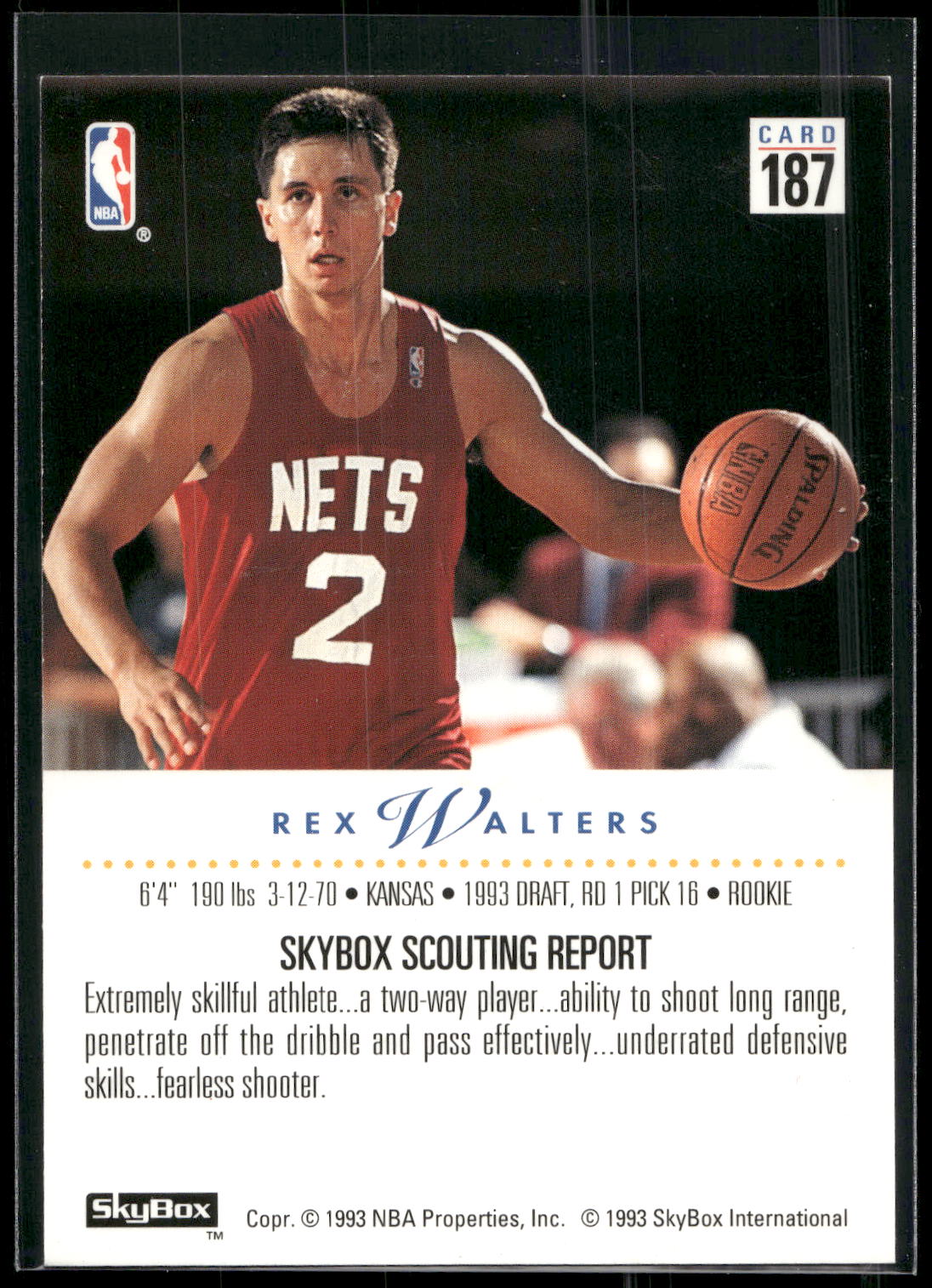 1993-94 SkyBox Premium #187 Rex Walters