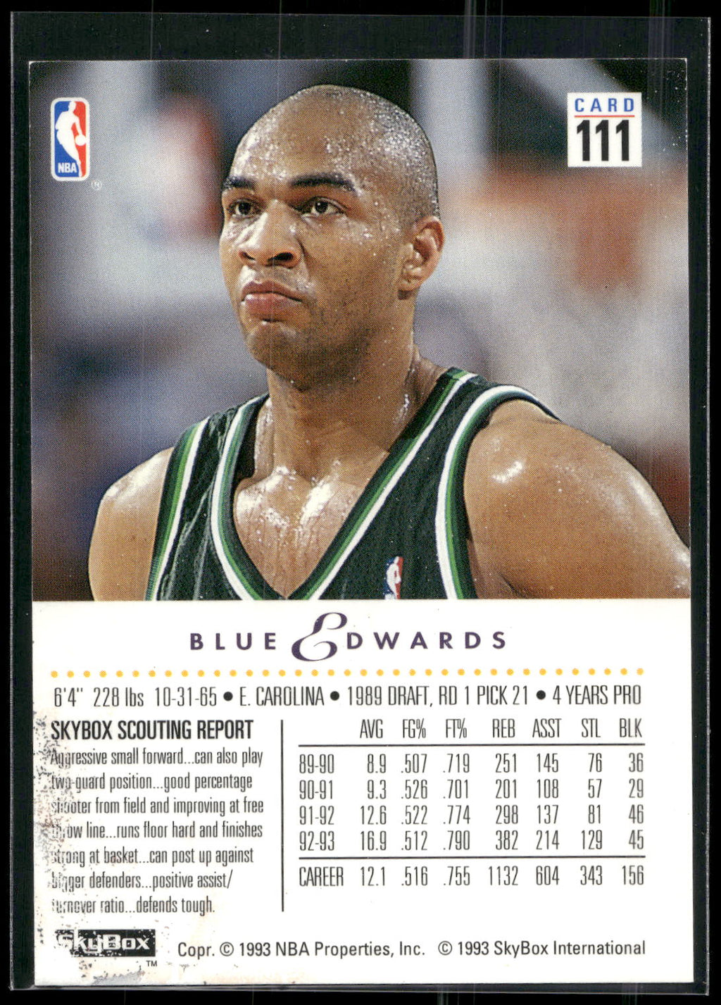 1993-94 SkyBox Premium #111 Blue Edwards