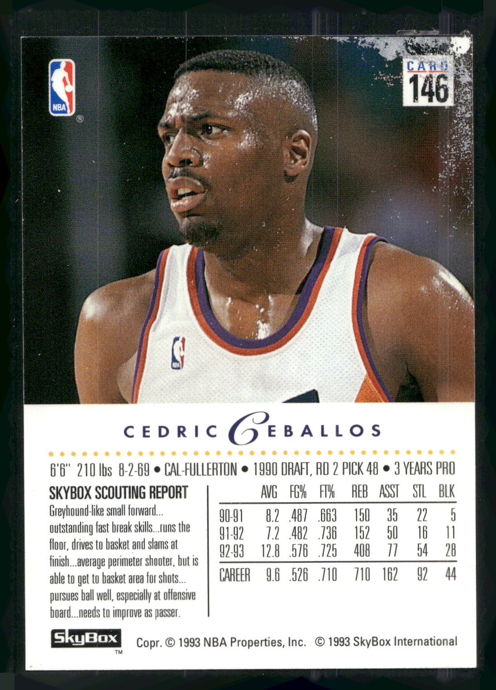 1993-94 SkyBox Premium #146 Cedric Ceballos