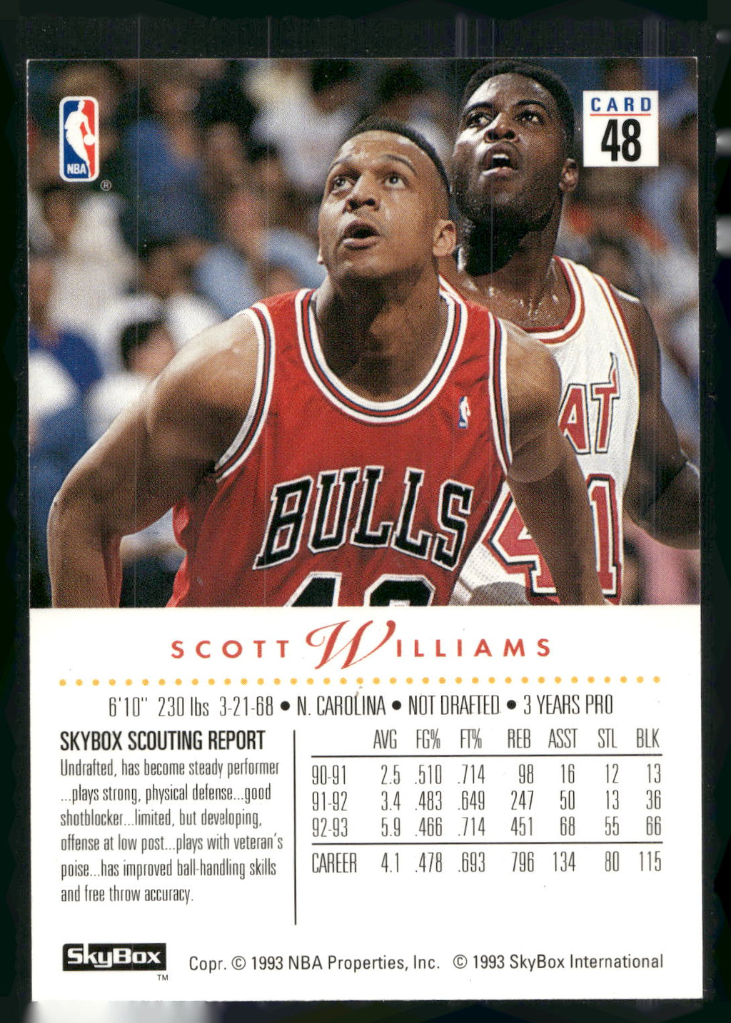 1993-94 SkyBox Premium #48 Scott Williams
