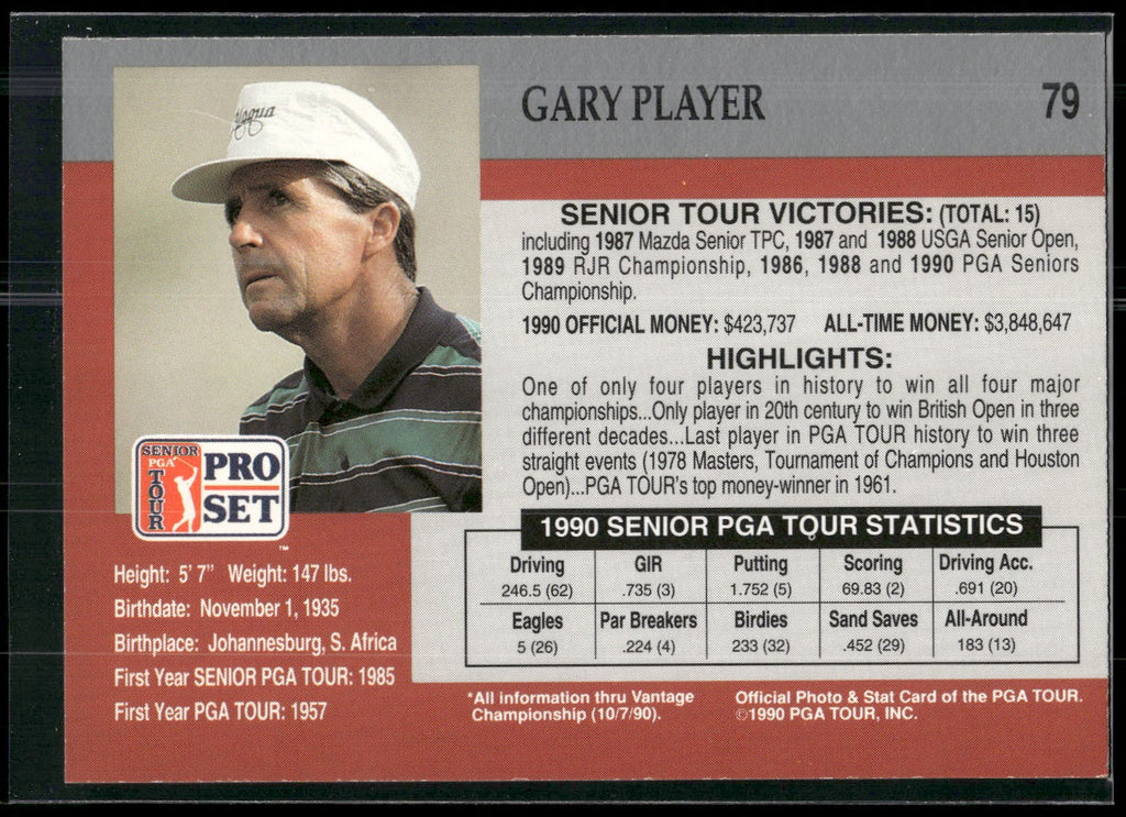 1990 Pro Set PGA Tour #79 Gary Player