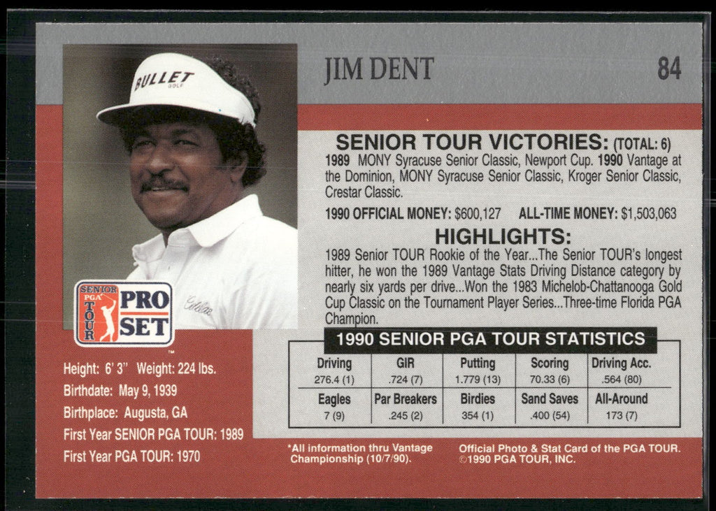 1990 Pro Set PGA Tour #84 Jim Dent
