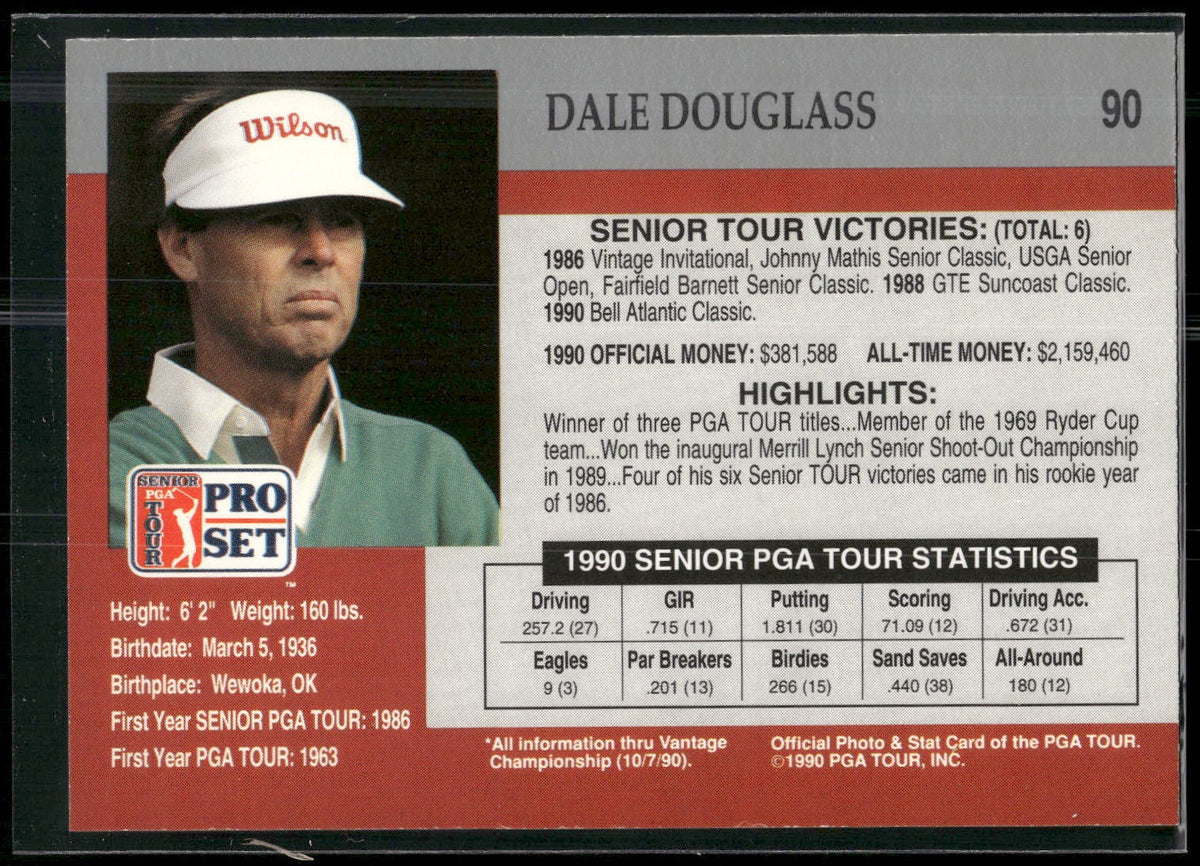 1990 Pro Set PGA Tour #90 Dale Douglass