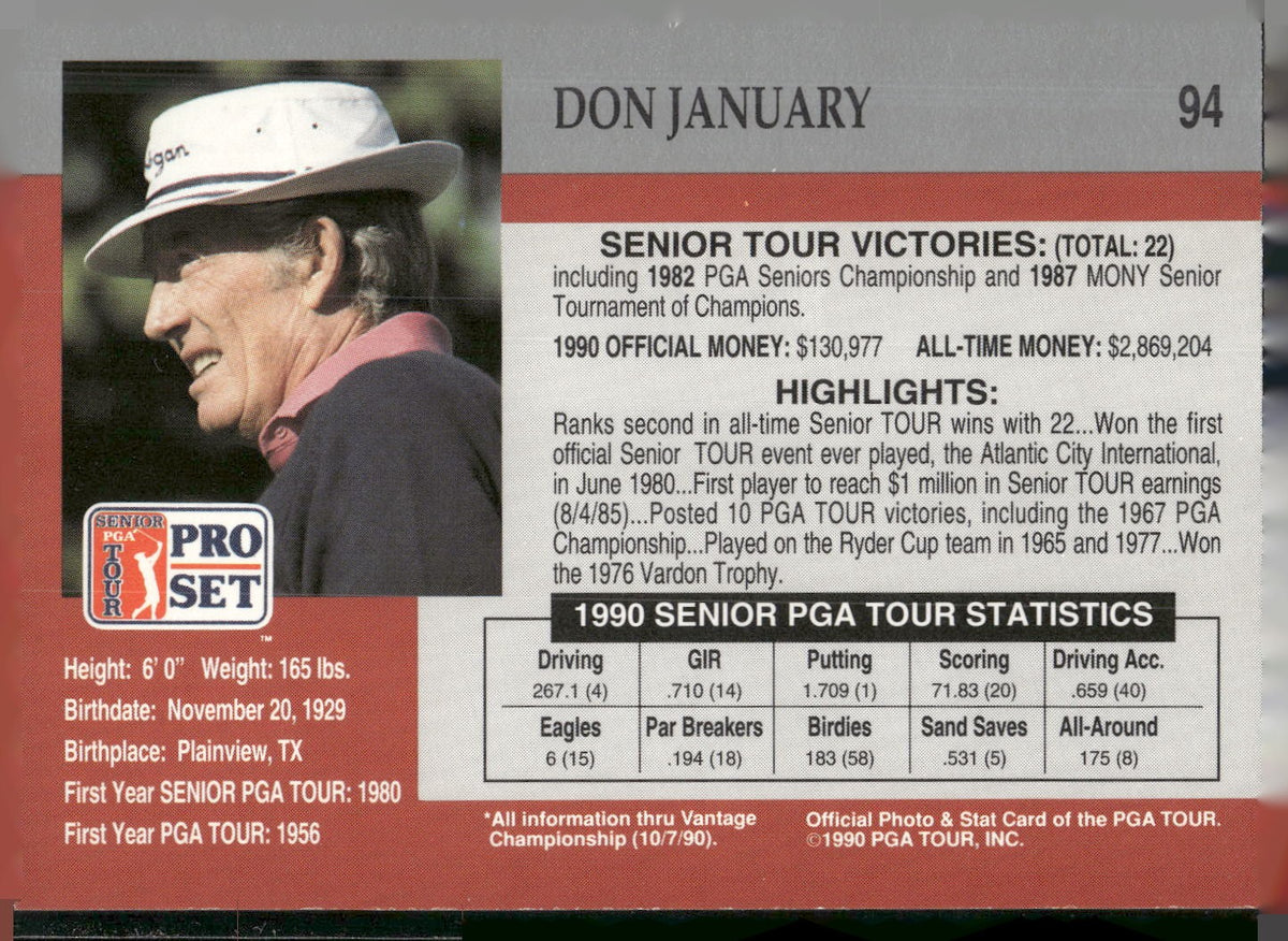 1990 Pro Set PGA Tour #94 Don January