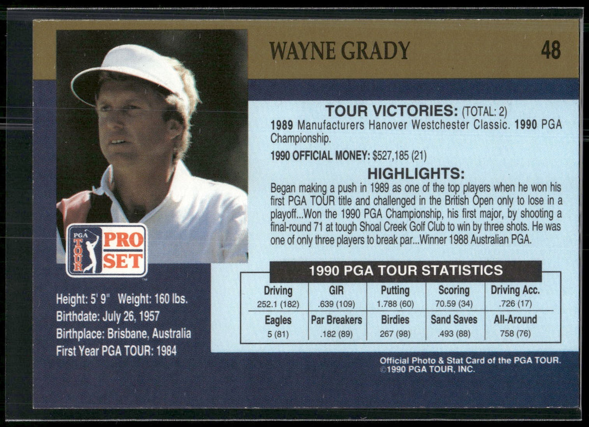 1990 Pro Set PGA Tour #48 Wayne Grady