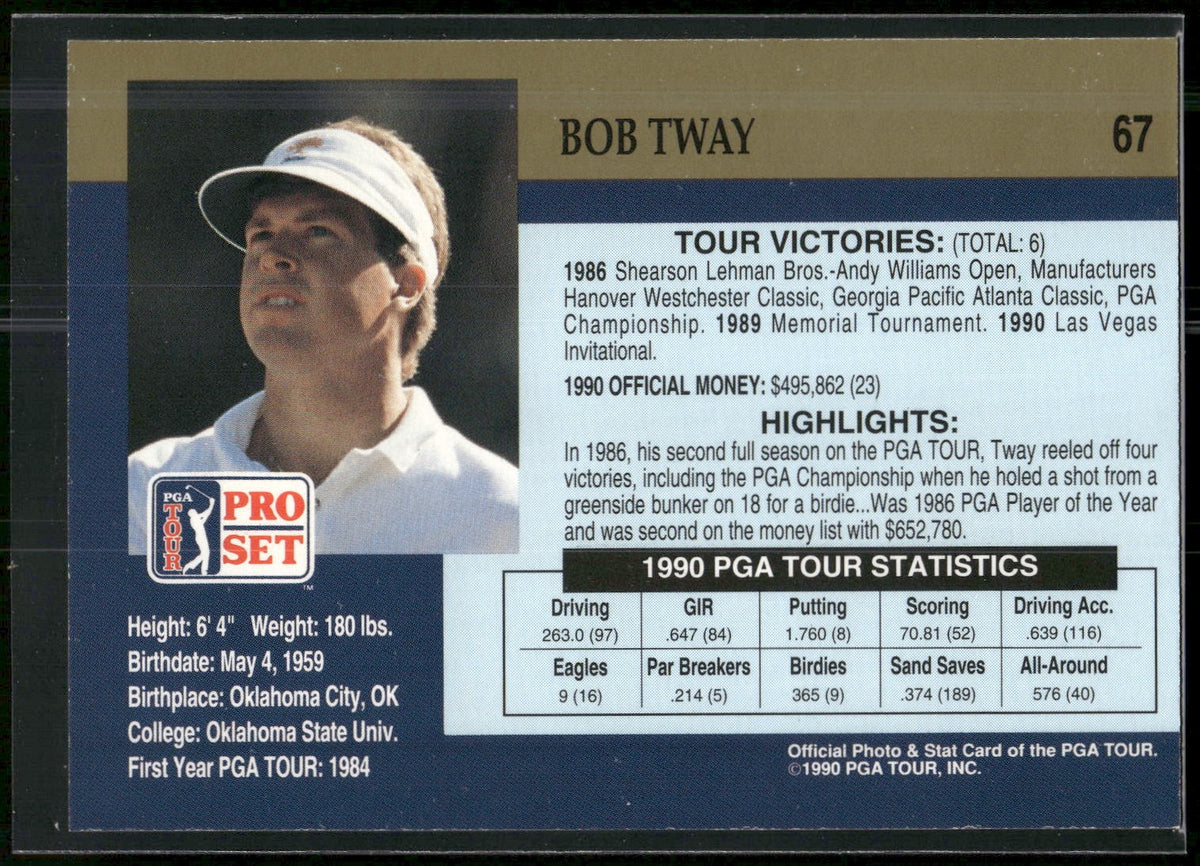 1990 Pro Set PGA Tour #67 Bob Tway