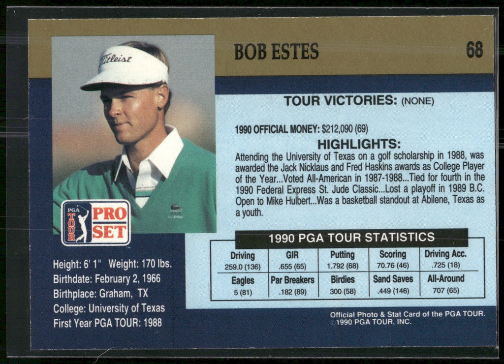 1990 Pro Set PGA Tour #68 Bob Estes