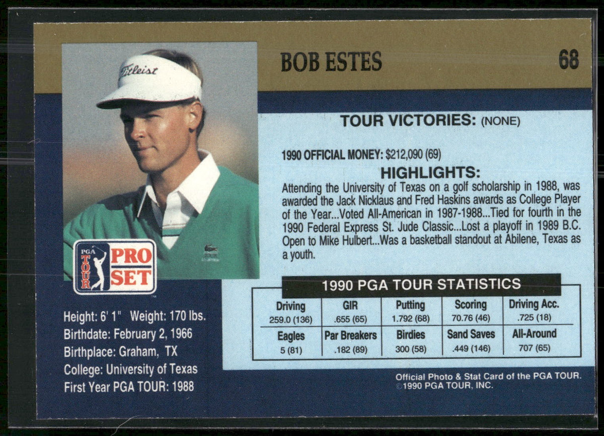 1990 Pro Set PGA Tour #68 Bob Estes