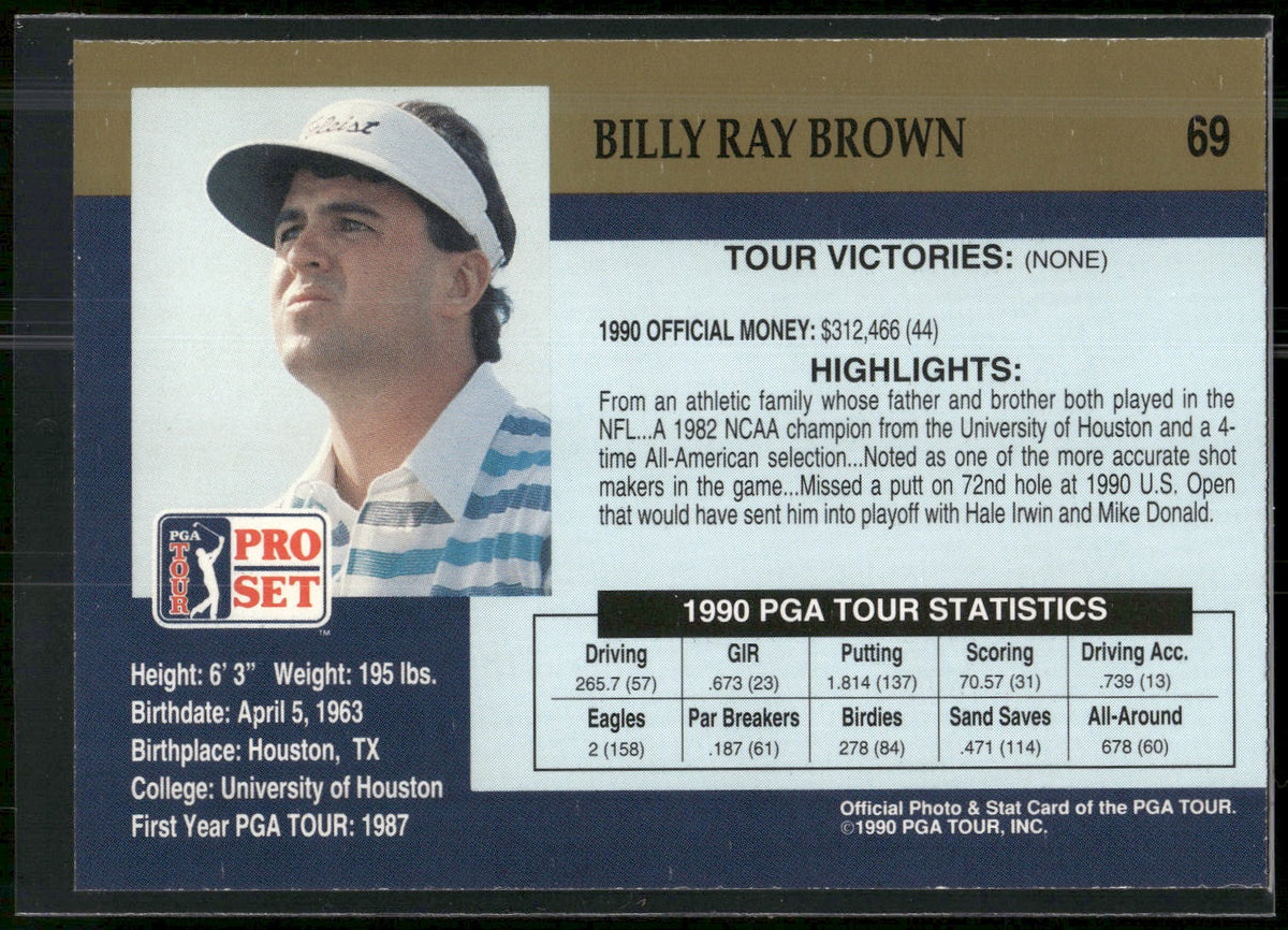 1990 Pro Set PGA Tour #69 Billy Ray Brown