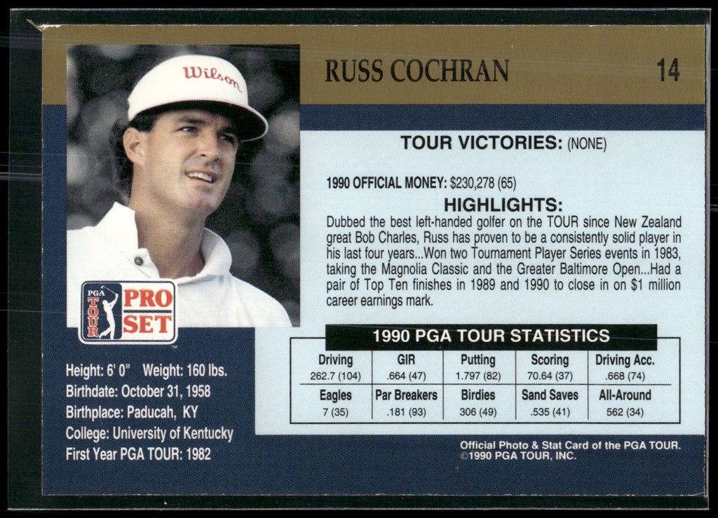 1990 Pro Set PGA Tour #14 Russ Cochran