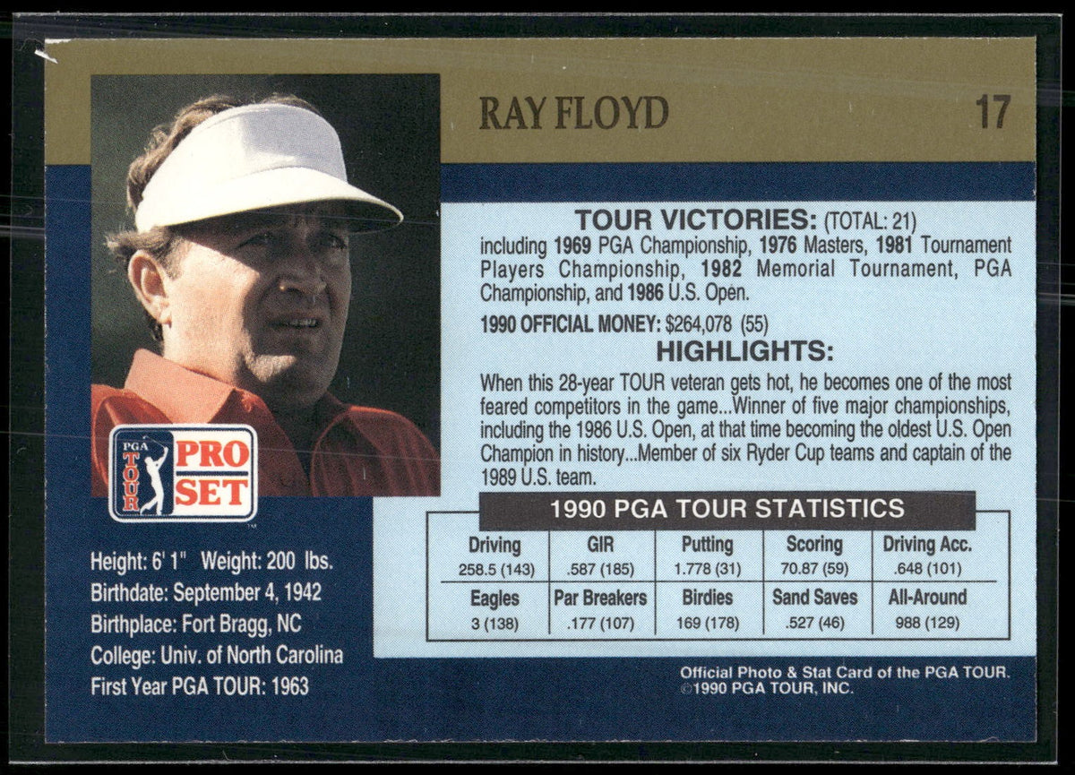 1990 Pro Set PGA Tour #17 Raymond Floyd
