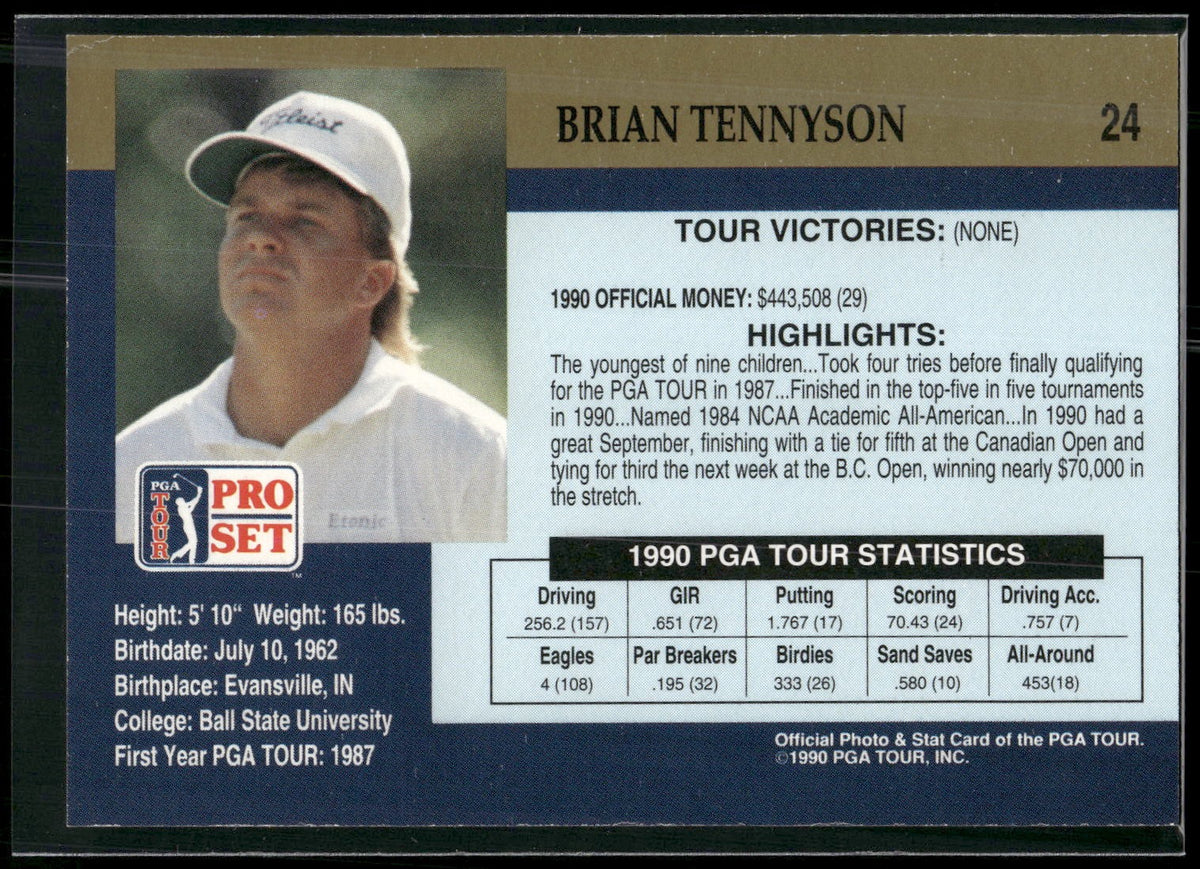 1990 Pro Set PGA Tour #24 Brian Tennyson