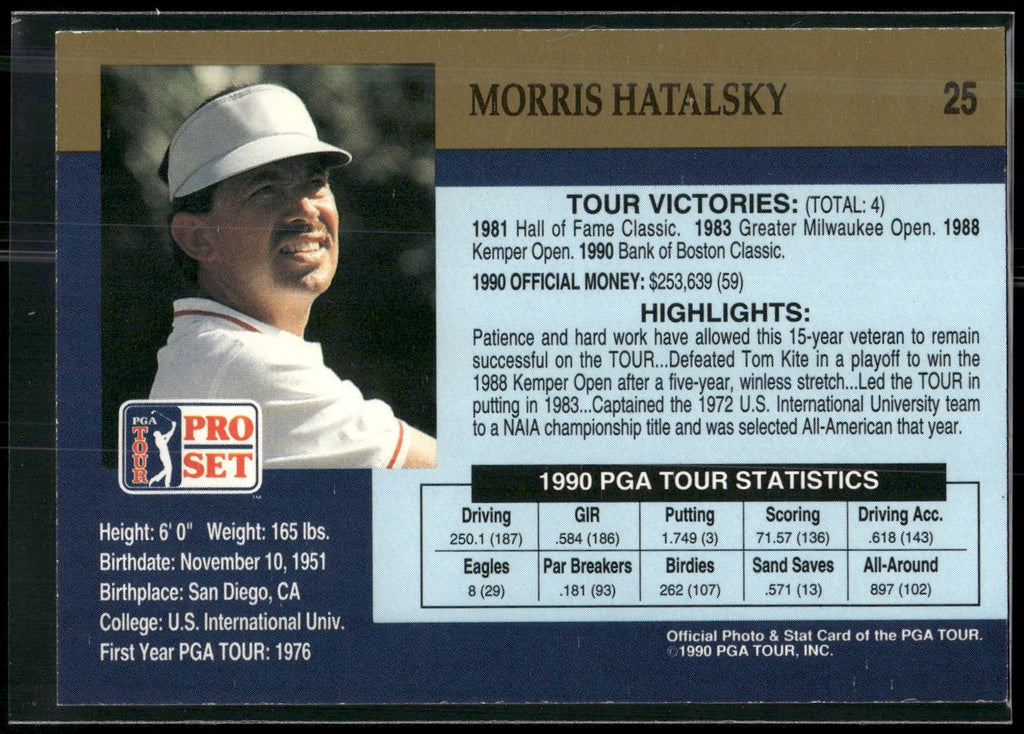 1990 Pro Set PGA Tour #25 Morris Hatalsky