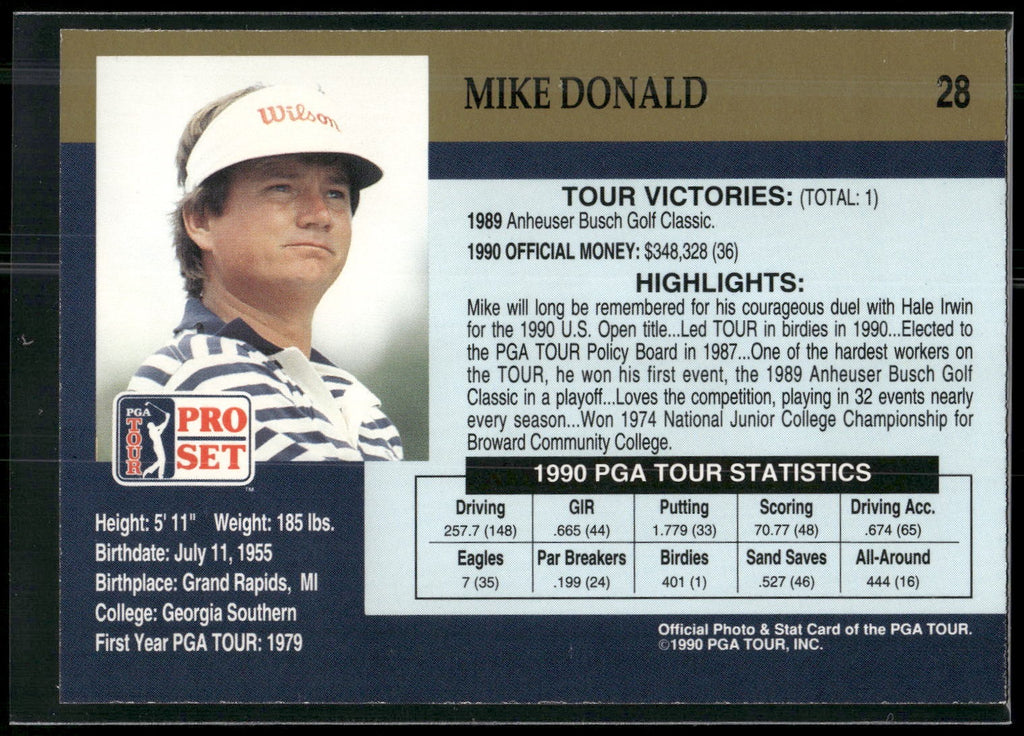 1990 Pro Set PGA Tour #28 Mike Donald