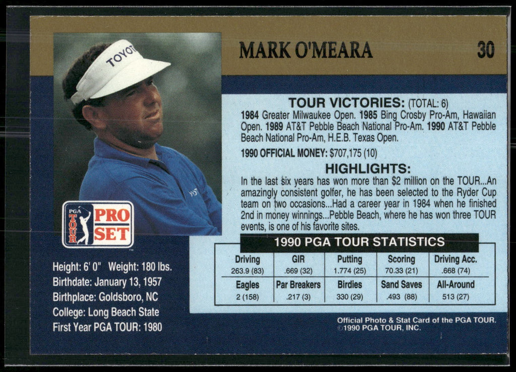 1990 Pro Set PGA Tour #30 Mark O'Meara