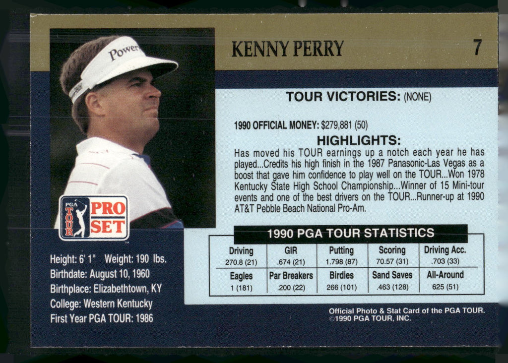 1990 Pro Set PGA Tour #7 Kenny Perry