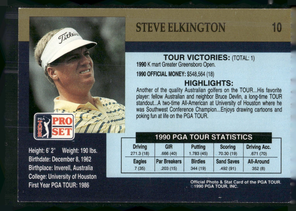1990 Pro Set PGA Tour #10 Steve Elkington
