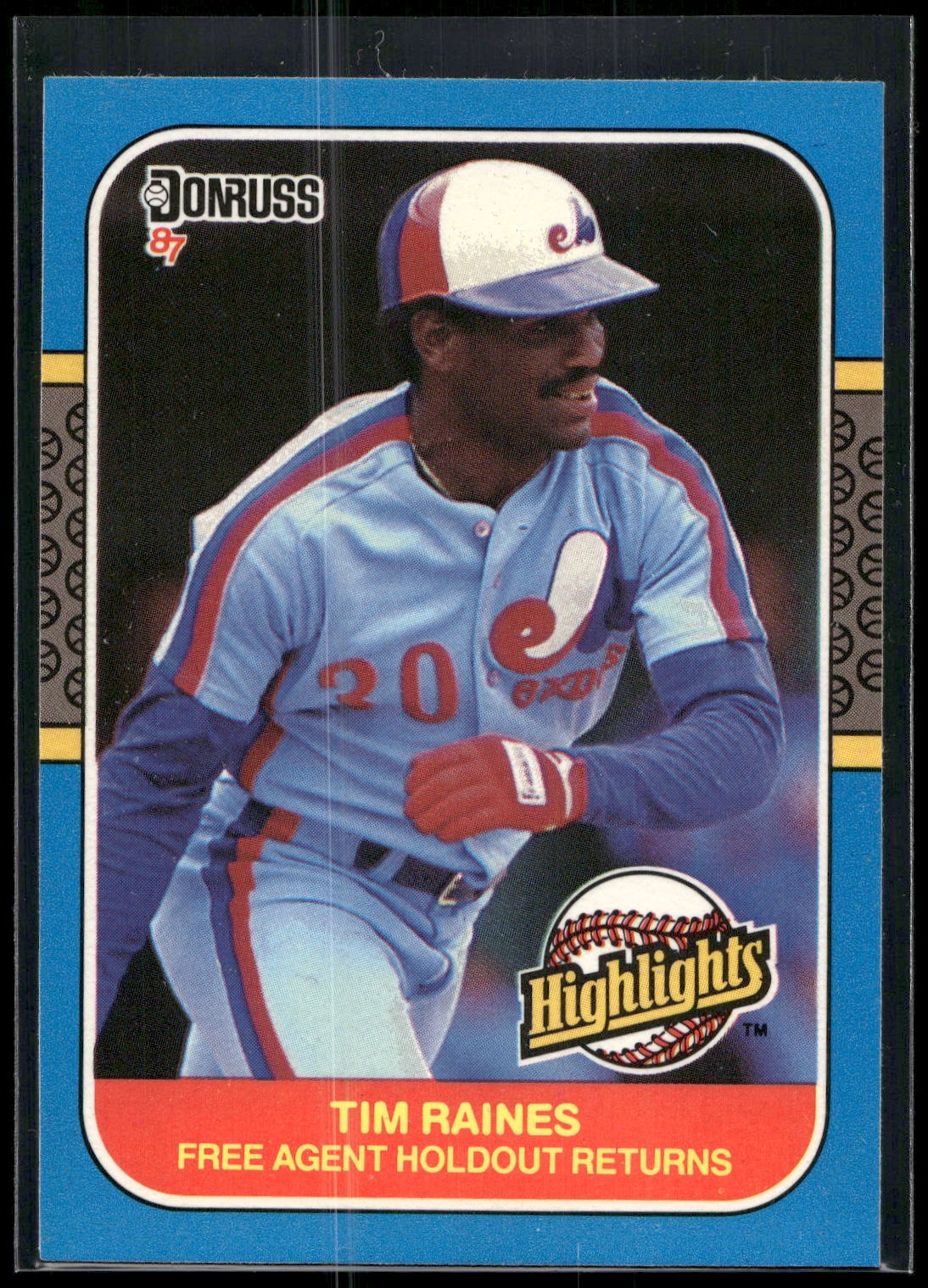 1987 Donruss Highlights #7 Tim Raines