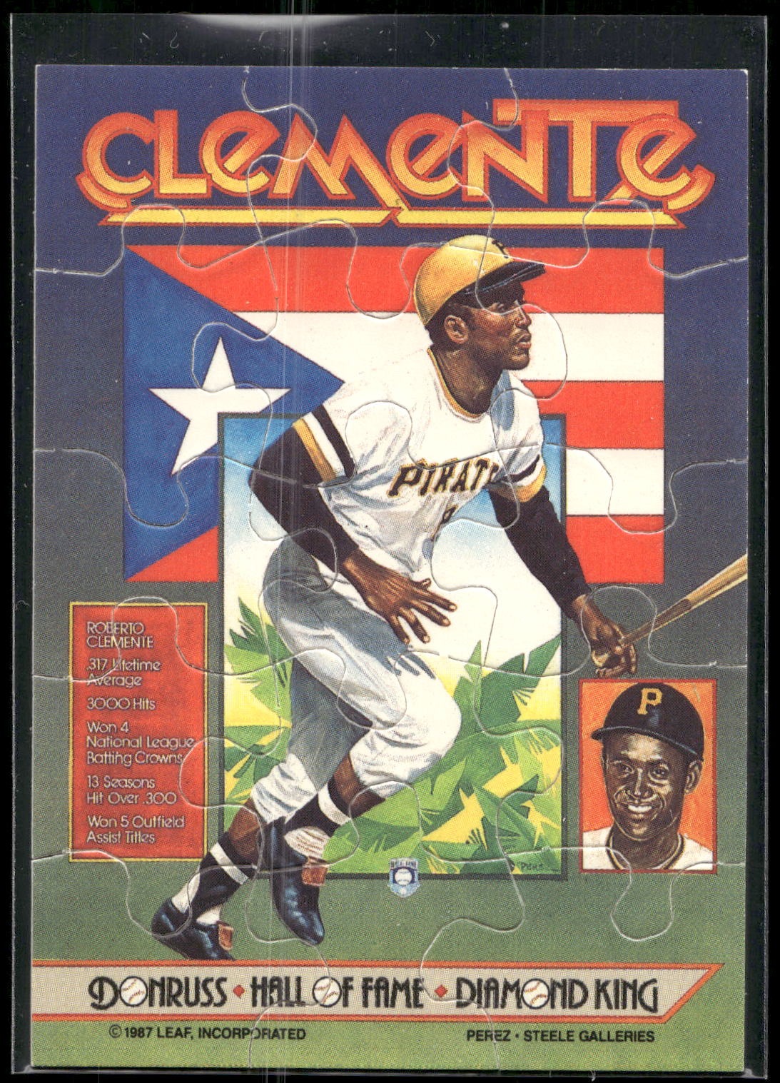 1987 Donruss Highlights #NNO Roberto Clemente Roberto Clemente Mini Puzzle