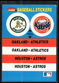 1987 Fleer #NNO Oakland Athletics / Houston Astros Team Stickers