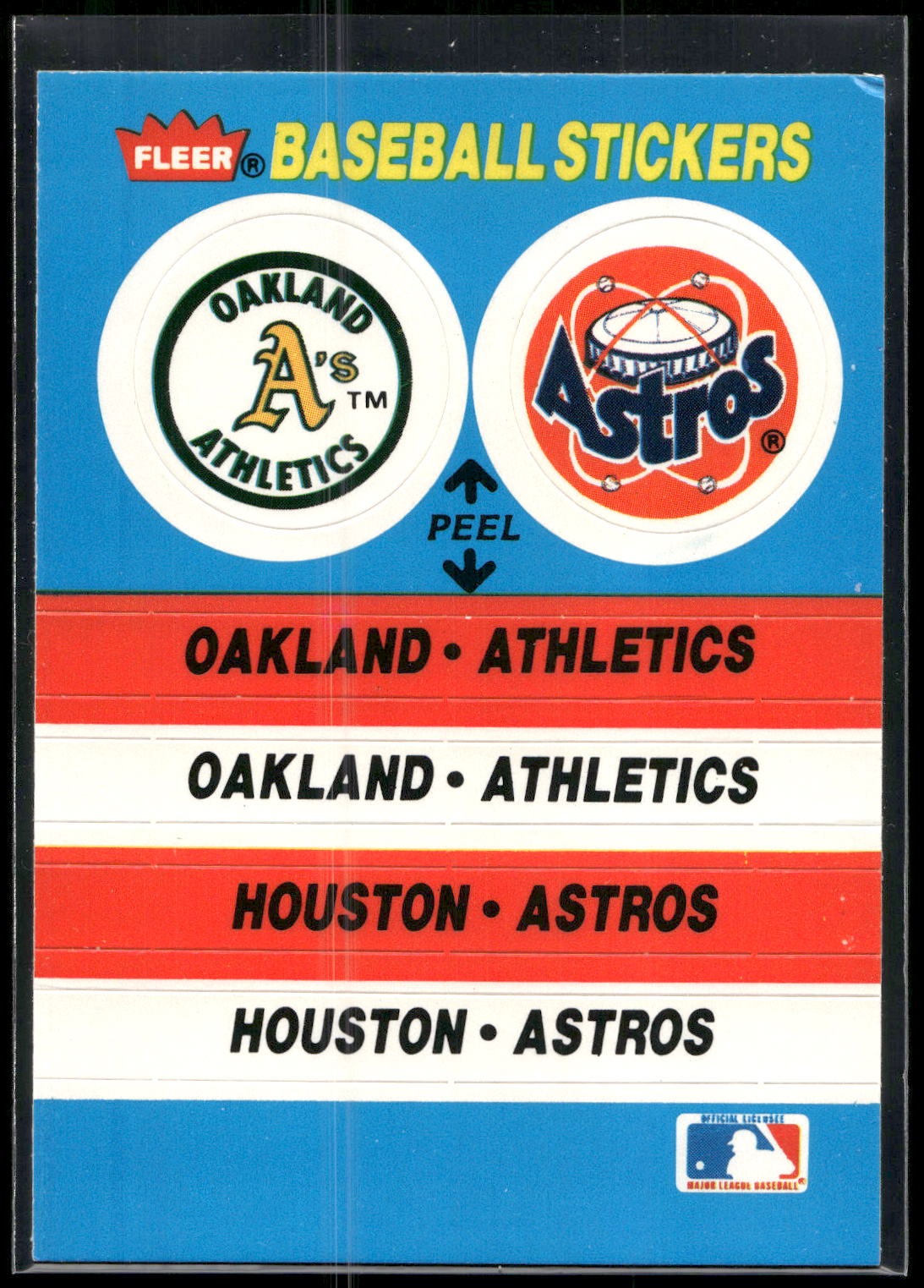 1987 Fleer #NNO Oakland Athletics / Houston Astros Team Stickers